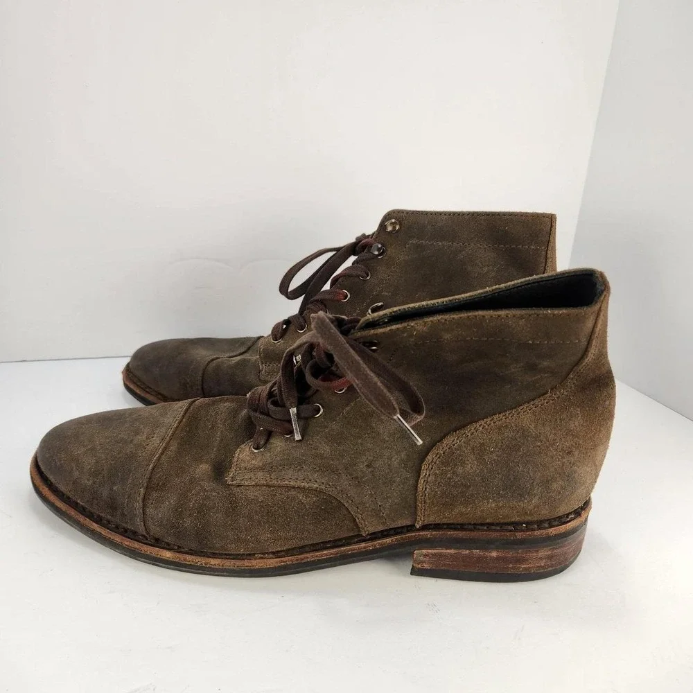 Thursday Boot Co. Men's 11.5 Brown Suede Cap Toe Lace-Up Ankle Boots